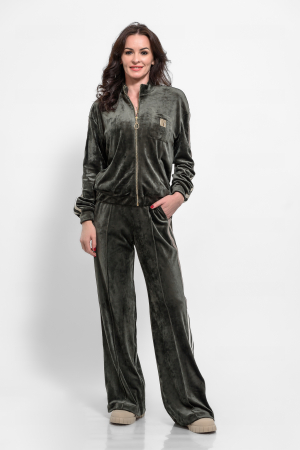 Compleuri cu pantaloni - Compleu casual catifea oliv