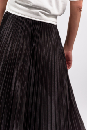 Fusta lunga plisata  negru satinat [2]