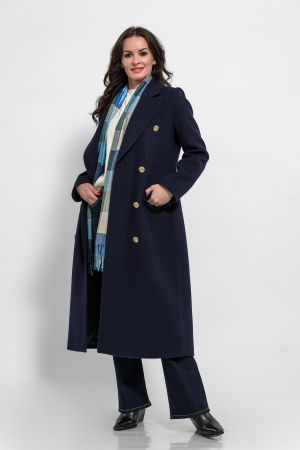 Paltoane - Palton bleumarin  cu casmir la doua randuri de nasturi