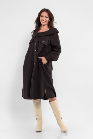 Rochie din poplin fin negru marimi mari [1]