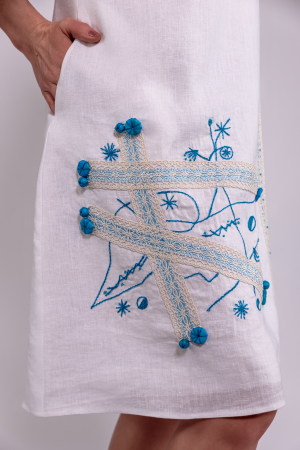 Rochie in alba maneca scurta [3]