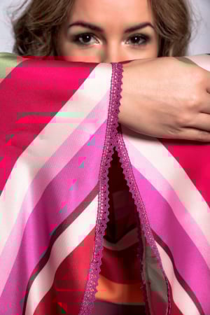 Bluza cu maneci fluture din satin multicolor [1]