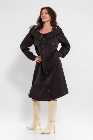 Rochii - Rochie din poplin fin negru marimi mari