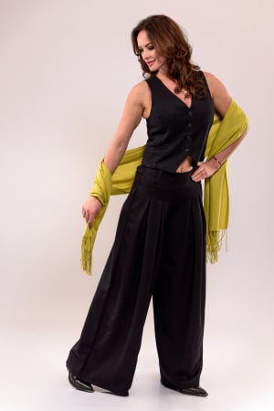 Compleuri cu pantaloni - Compleu vesta cu pantaloni palazzo
