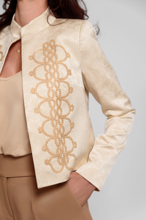 Sacou Effect elegant din brocart_crem [3]