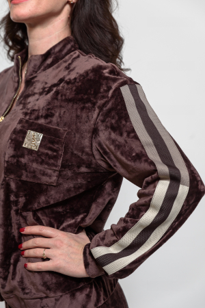 Compleu casual catifea maro [3]