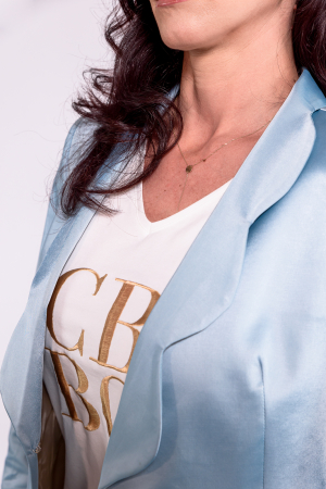 Sacou Cristina Barros, satin blue pastel [4]