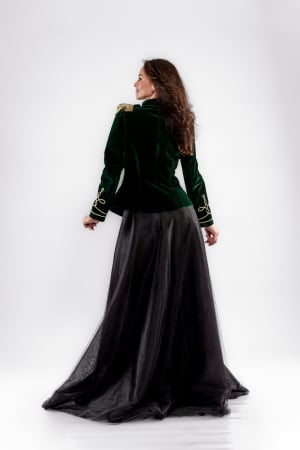 Fusta extra lunga din tulle  negru cu rijelina [3]