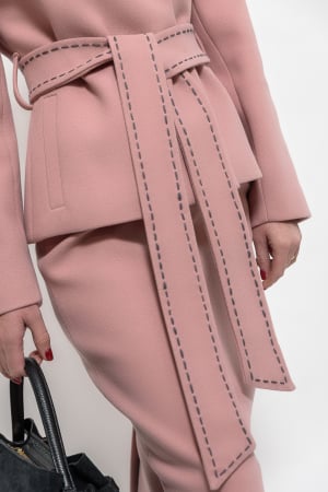 Compleu roz cu cordon si cusatura ornamentala [2]