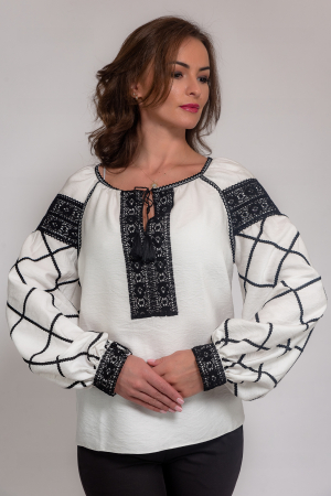 Broderii - Bluza cu aplicatii dantela de bumbac