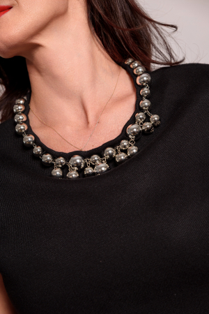 Bluza din tricot fin, asimetrica  cu colier statement [3]