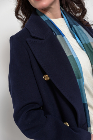 Palton bleumarin  cu casmir la doua randuri de nasturi [4]