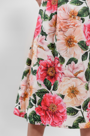 Fusta print flori mari, buzunare laterale [2]