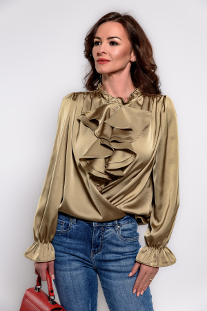 Bluza satin olive cu jabou [3]