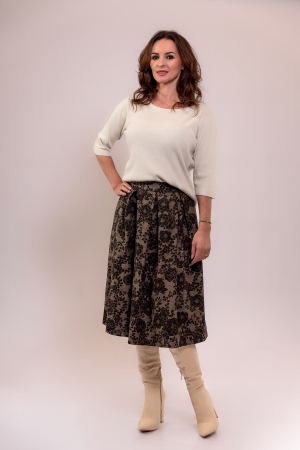 Fusta Effect stofa cu flori maro [2]