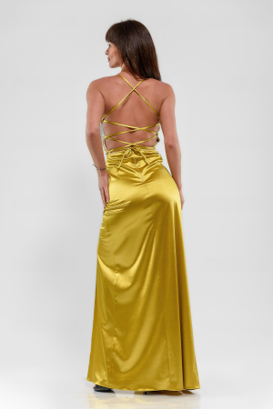 Rochie Effect aurie , de ocazie,  cu inchidere gen corset la spate [2]