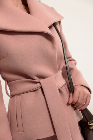 Costum stofa roz cu fusta conica [2]