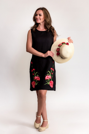 Broderii - Rochie din in 100% cu broderie