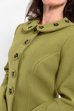 Compleu  verde cu fusta conica si broderie [2]