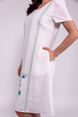Rochie in alba maneca scurta [4]