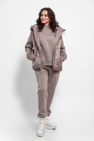 Compleuri cu pantaloni - Compleu bumbac roz sport din 3 piese