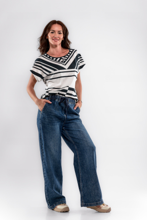 Tricouri/Topuri - Tricou bumbac cu imprimeu geometric