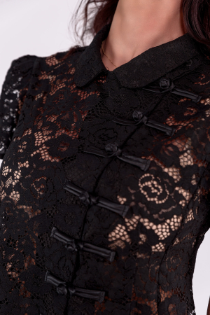 Bluza dantela neagra cu peplum [1]