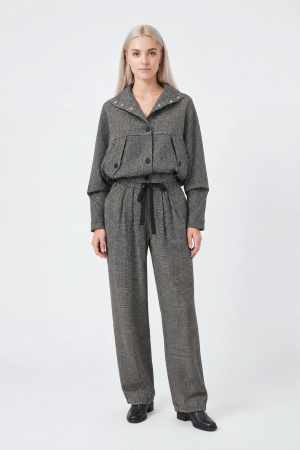 Compleuri cu pantaloni - Compleu casual elegant din stofa pepit