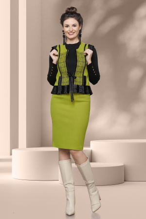 Vesta Effect stofa verde lime brodata cu motive traditionale [1]