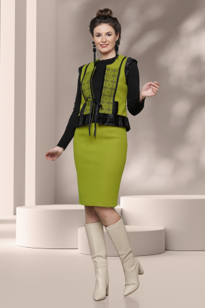 Vesta Effect stofa verde lime brodata cu motive traditionale [3]