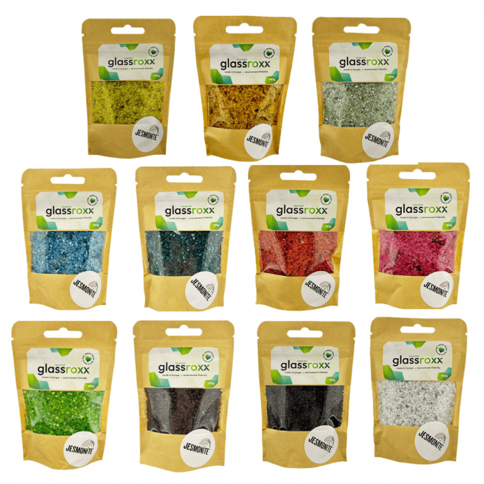 Granule din sticla reciclata GlassRoxx 500 gr Traffic Red [4]