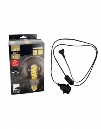 Accesorii si pigmenti - Bec + cablu cu întrerupător EU E27, lungime 1,8 m, culoare neagră