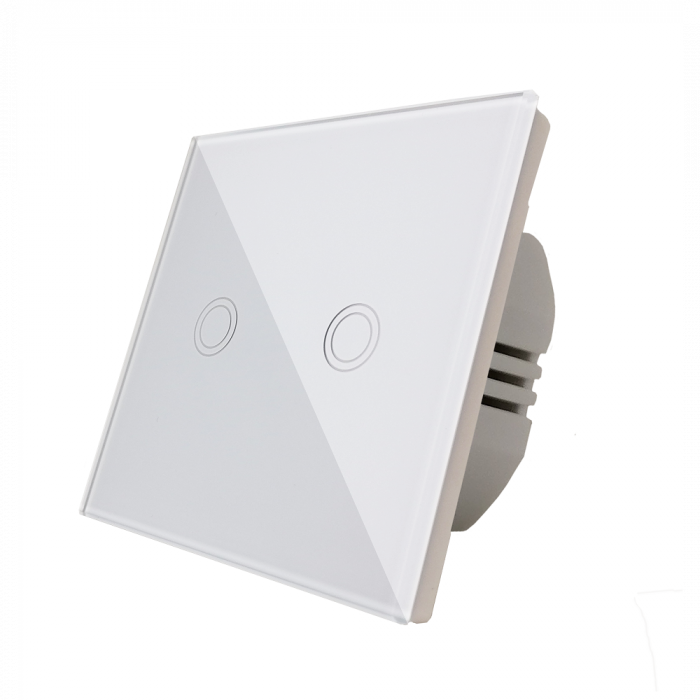 Intrerupator touch dublu, alb, [2]