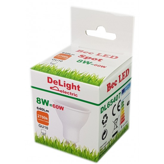 Bec Led GU10, model R50, 8W=60W, 2700K, lumina calda [3]