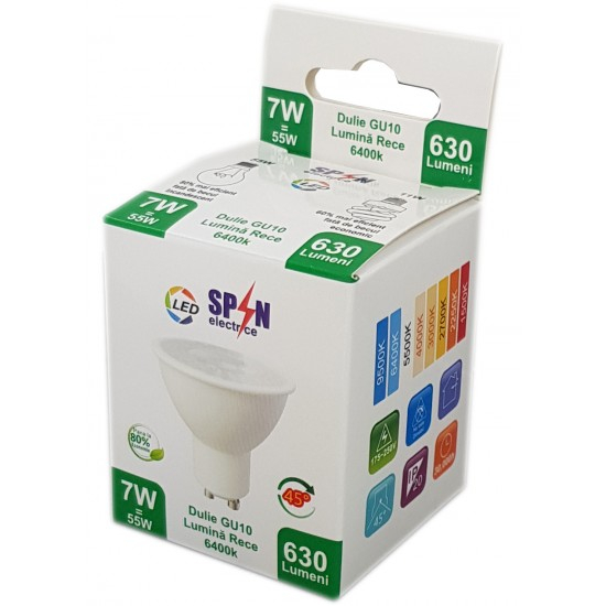 Bec Led Gu10, model R50, 7W=55W, 2700K, lumina calda [3]