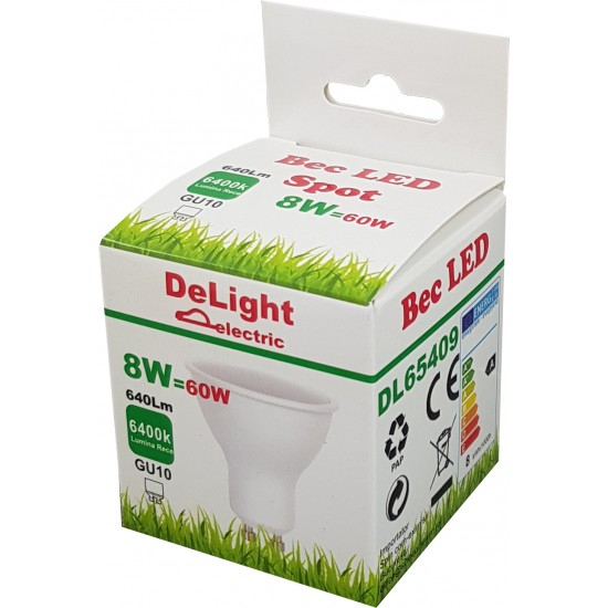 Bec Led GU10, model R50, 8W=60W, 6400K, lumina rece [3]