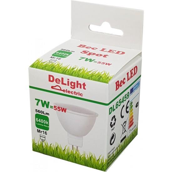 Bec Led MR16, model R50, 7W=55W, 6400K, lumina rece [2]