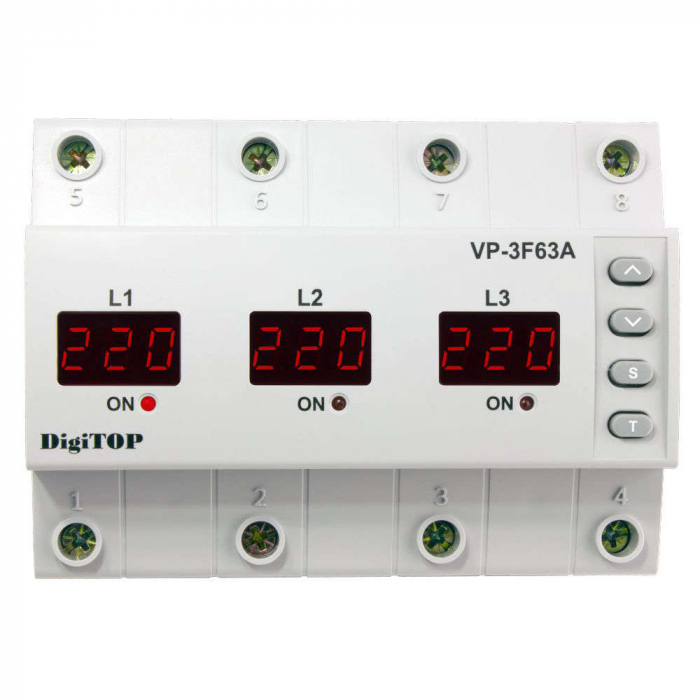 DIGITOP Releu trifazic protectie tensiune cu contactor inclus,pe sina DIN VP-3F63A [1]