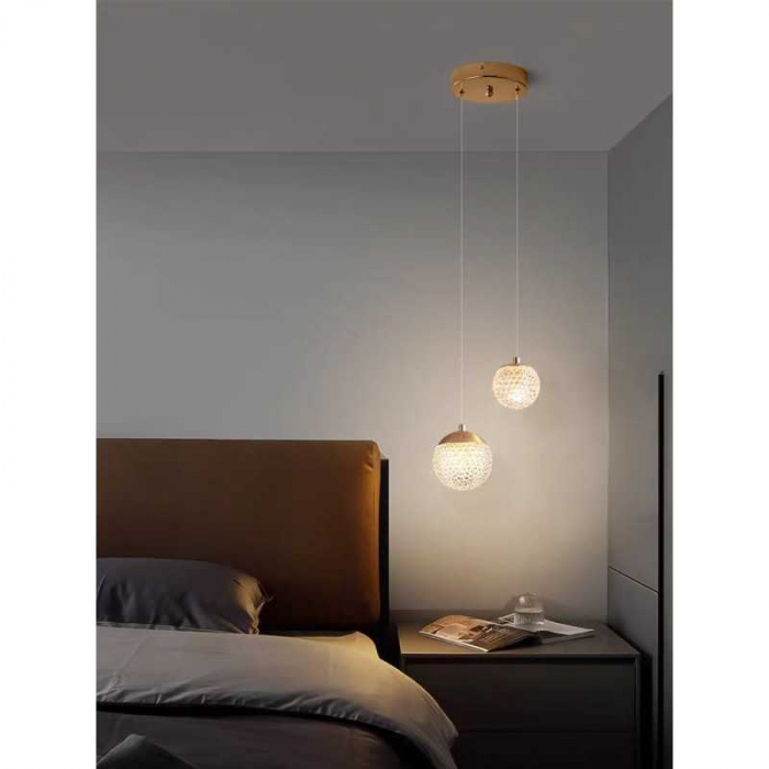 Lustra Cu Glob Cristal Moderna Nordic Pentru Dormitor [2]