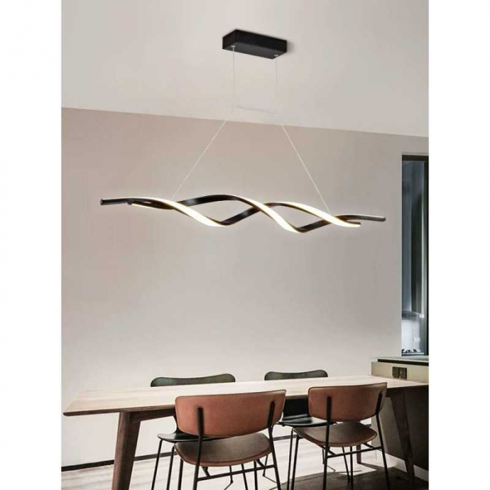 Lustra LED 60W Minimalist cu Telecomanda wifi 2.4G lumina/rece/calda/neutra intensitate reglabila [2]