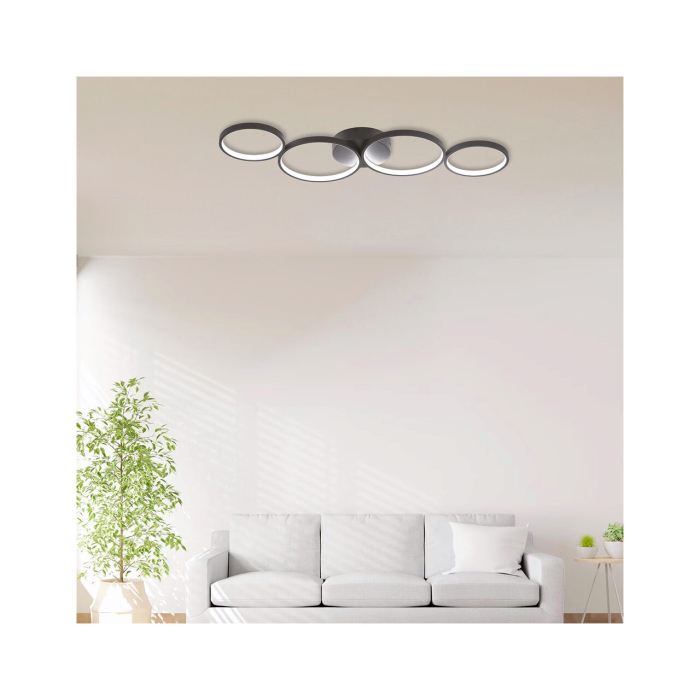 LUSTRA LED 60W NELA-SR1 RND telecomanda IP20 NEGRU [2]