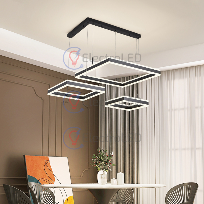 Lustra LED Tara Square 416W, negru, 3 faze de lumina [3]
