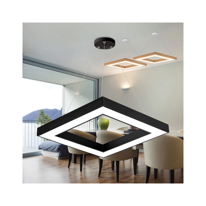 PLAFONIERA LED SUSP 36W 3in1 NEGRU BLADE SQR [2]