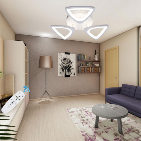 Lustre - EVL291-DL75L003 LUSTRA LED DIMABILA 50W CU 3 BRATE 3 CULORI+IR 450mm x 85mm