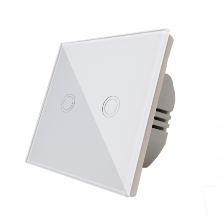 Intrerupator touch dublu, alb, [1]