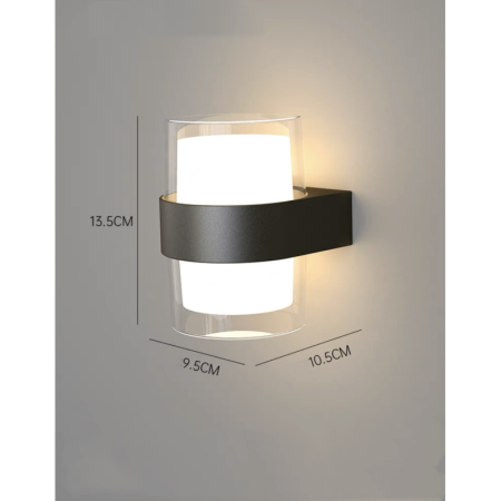 Aplice LED Exterior - APLICA CU LED BLACK EXTERIOR LUMINA CALDA