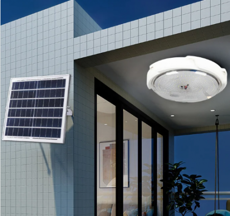 Iluminat Solar - Aplica LED 100W cu panou solar cu telecomanda - 3 faze de lumina