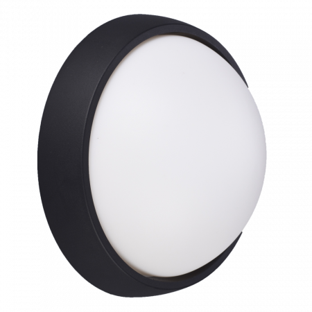 Plafoniere LED - Aplica LED bat de exterior IP44 Rotunda Neagra Fi220, 12W=75W, 6400K, lumina rece