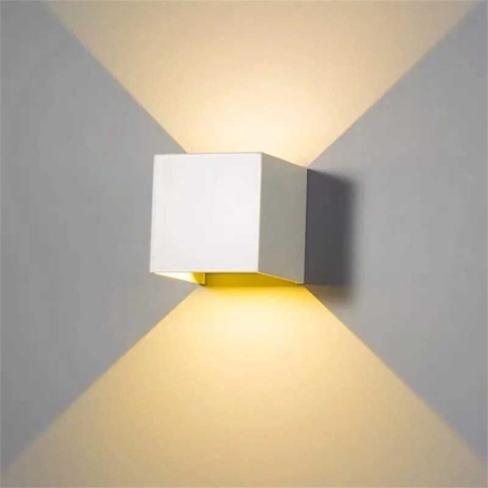 Aplice & Plafoniere - Aplica Perete 2x3W Cub Alb Lumina Reglabila