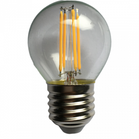 Becuri LED - Bec Filament Sferic E27, 4W=45W, 3000K, lumina calda